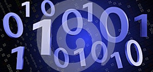 Binary code background 0101 computer program data coding technology 3D rendering