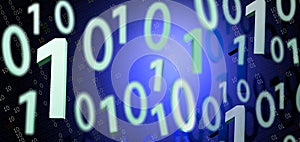 Binary code background 0101 computer program data coding technology 3D rendering