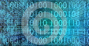 Binary code background. Concept of big data and artificial intelligence.