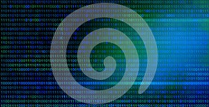 Binary code background. Concept of big data and artificial intelligence. Digital technology.