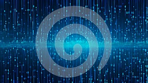 Binary code digital matrix abstract transparent background.