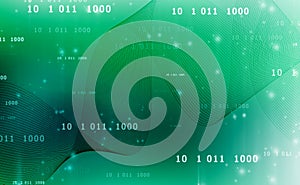 Internet Big data Concept flowing number one and zero text in binary code format in technology background.