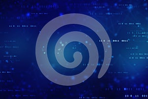 flowing number one and zero text in binary code format in technology background