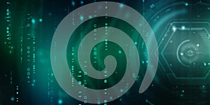 flowing number one and zero text in binary code format in technology background.
