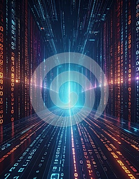 Generated image Binary Code Background, Digital Abstract technology background, Cyber abstract background