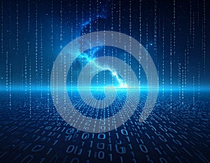 Generated image Binary Code Background, Digital Abstract technology background, Cyber abstract background