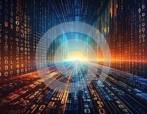 Generated image Binary Code Background, Digital Abstract technology background, Cyber abstract background