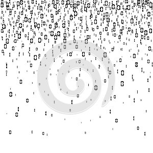 Binary code background. Digital data stream encoding. Matrix. Vector illustration