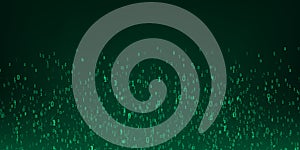 Binary code background. Digital data stream in green colors. Matrix. Vector