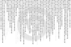 Binary code background. Falling, streaming binary code background. Digital technology wallpaper