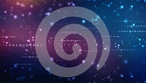 Binary Code Background, Internet Data, Big data communication background binary code format in technology background.