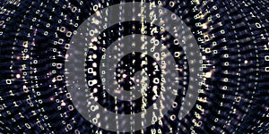 Binary code background motion binary data Hacking computer data Technology of digital binary data screen 3D illustration