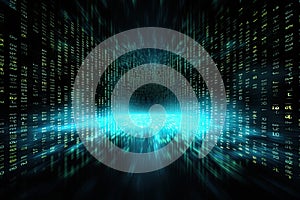 Binary code background. Programming and coding concept. Ai Generative