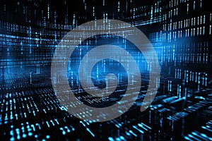 Binary code background. Programming and coding concept. Ai Generative