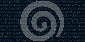 Binary code background. Software programming. Glowing numbers. Digital data. Technological concept. Vector illustration