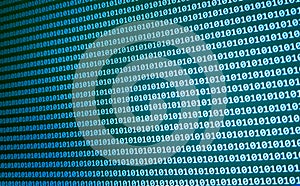 Binary code background. Technology pattern. coding concept. Hacker attack in virtual space. Software development software