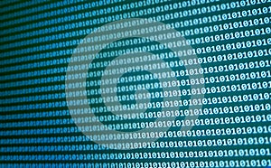 Binary code background. Technology pattern. coding concept. Hacker attack in virtual space. Software development software