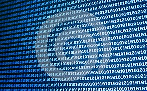 Binary code background. Technology pattern. coding concept. Hacker attack in virtual space. Software development software