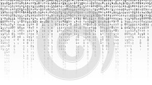 Binary Code Background Vector. Black And White Background With Digits On Screen.