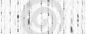 Binary Code backgrounds, a sequence of zero and one black number on a white background. Numbers of the computer matrix. The