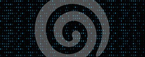 Binary Code backgrounds, a sequence of zero and one, blue numbers, on a black background. Numbers of the computer matrix. The