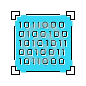 binary code big data color icon vector illustration
