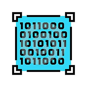 binary code big data color icon vector illustration