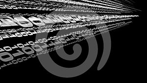 Binary code on black background cyber attack of computer code, binary numbers, artificial intelligence, and machine learning