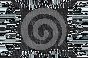 Binary code on a black background. Place for your text. Digital currency concept, Blockchain