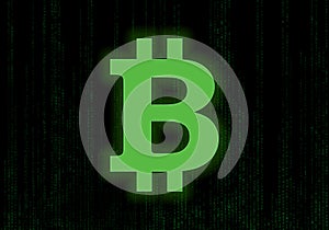 Binary code black and green background