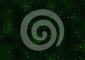 Binary code black and green background.