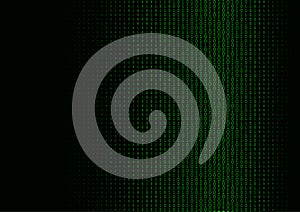 Binary code black and green background.