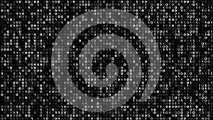 Binary code on black texture of technology science and cyber crime encoded in digital technology programming, cyber security