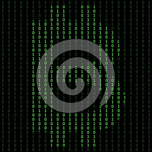 Binary code blockchain. Technology algorithm in decryption and encryption.