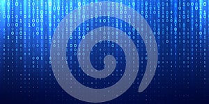 Binary matrix code blue abstract background