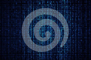 Binary Code in Blue Shades Forms a Modern Tech Background for Design and Development