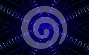 Binary code , blue star