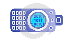 Binary Code Camera Interface Icon, vector design Generative AI