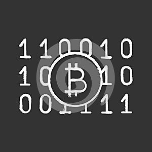Binary code chalk icon