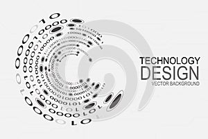 Binary code circle, Cyber security concept, future technology Illustration, Digital Abstract technology background
