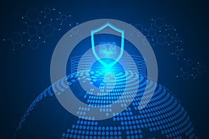 Binary code with circuit lines abstract innovation privacy background.