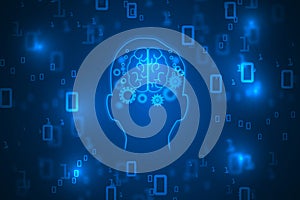 Binary code with circuit lines abstract innovation privacy background.