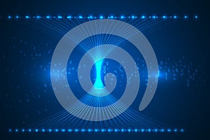 Binary code with circuit lines abstract innovation privacy background.