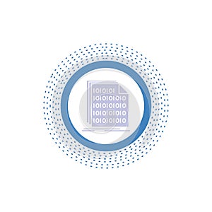 Binary, code, coding, data, document Glyph Icon. Vector isolated illustration