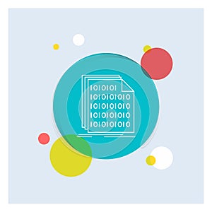 Binary, code, coding, data, document White Line Icon colorful Circle Background