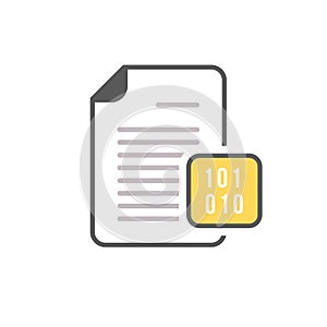 Binary code coding document file internet page web icon