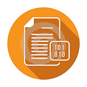 Binary code coding document file internet page web icon. Vector icon