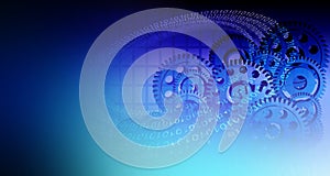 Binary Code and cogs Background with global marketing , Digital Abstract technology background. Java, coding.