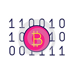 Binary code color icon