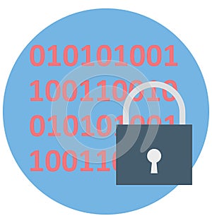 Binary Code Color Isolated Vector Icon that easily can be modified and edit.